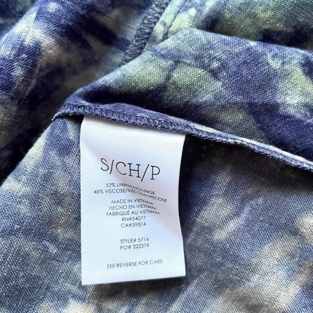 Cabi Woodstock Tie Dye Linen Blend Tunic Top - Picture 4 of 5